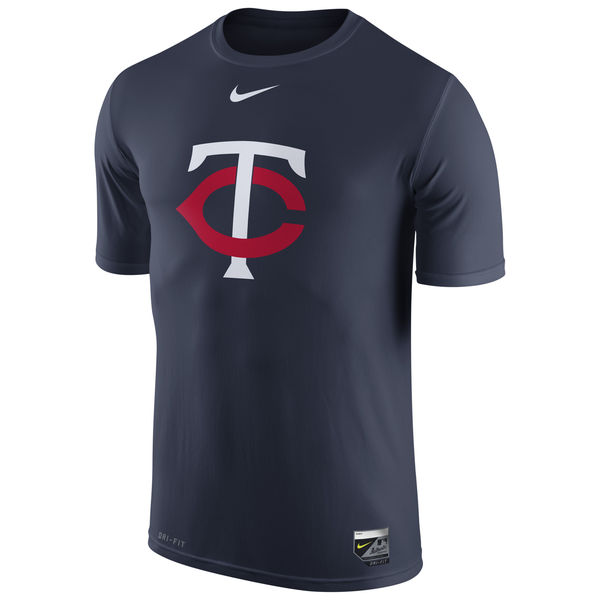 MLB Men Minnesota Twins Nike Authentic Collection Legend Logo 1.5 Performance TShirt  Navy
